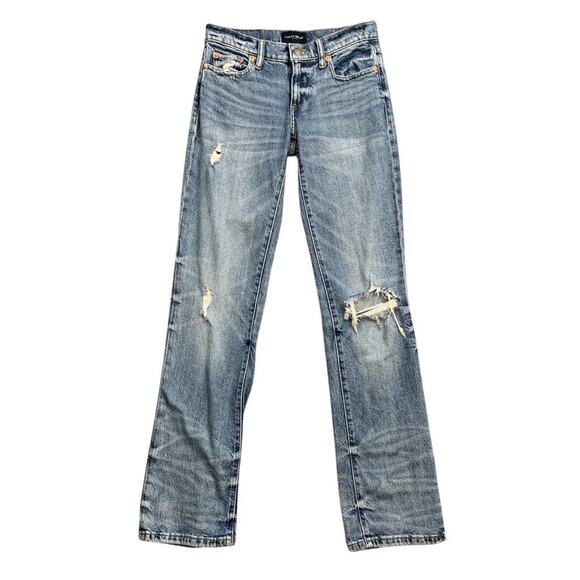 Lucky Brand Jeans Womens 00/24 Denim Easy Rider Bootcut Distressed Mid Rise - Picture 1 of 16